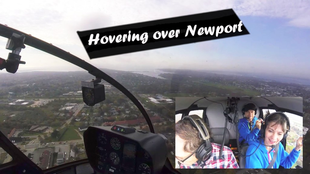 Hovering in a Helicopter over Newport