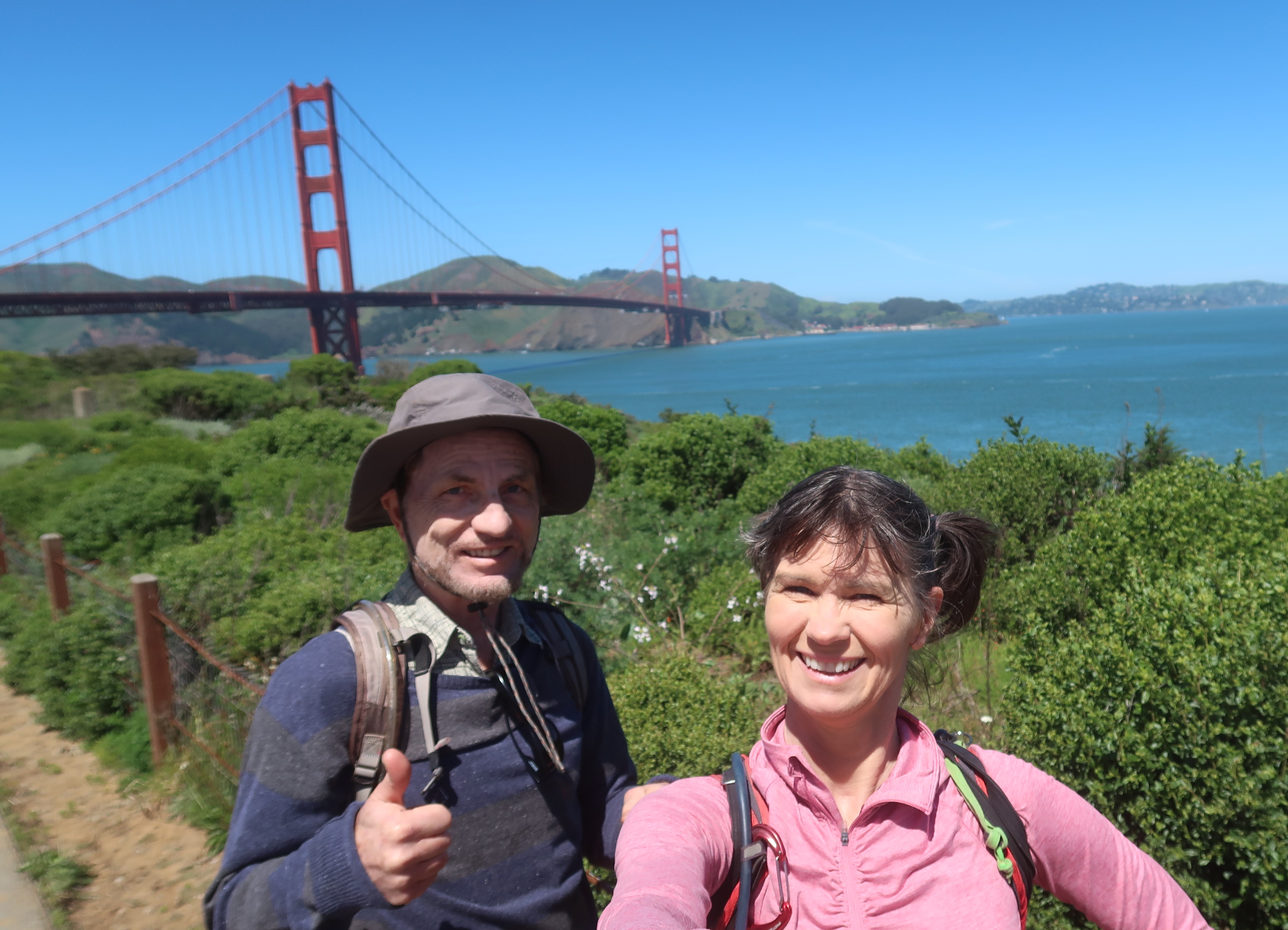 Golden Gate Bridge hike, San Francisco to Marin and back.