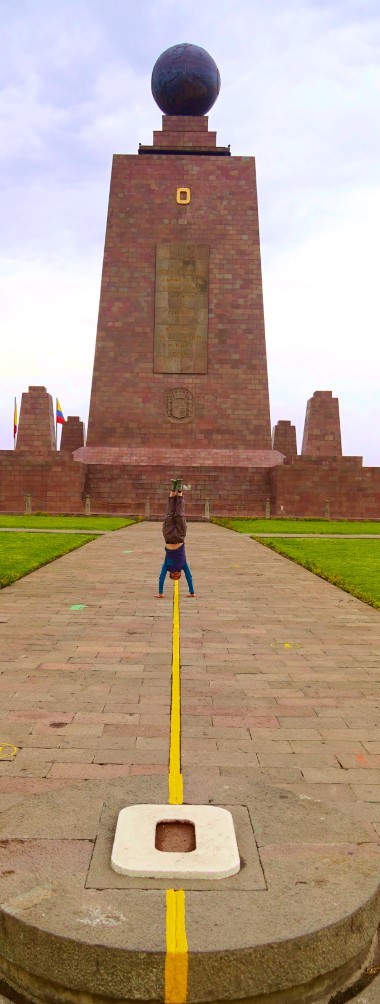 Dennis handstand on the equator