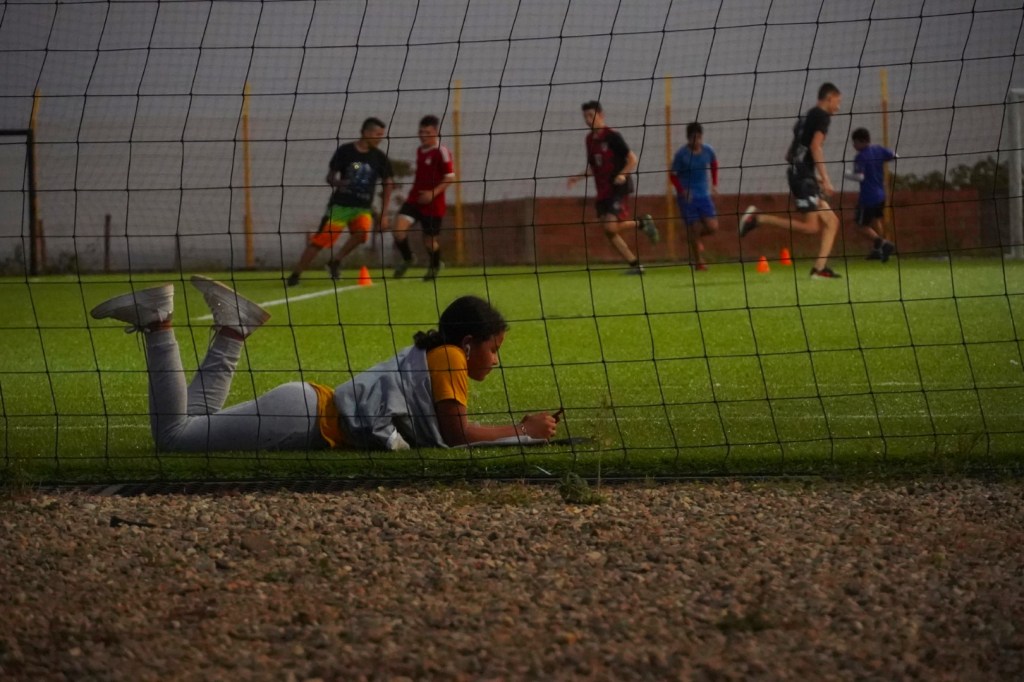 goal keeper reading break. Villavicencio, Colombia