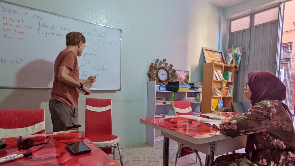 Teaching young adults English