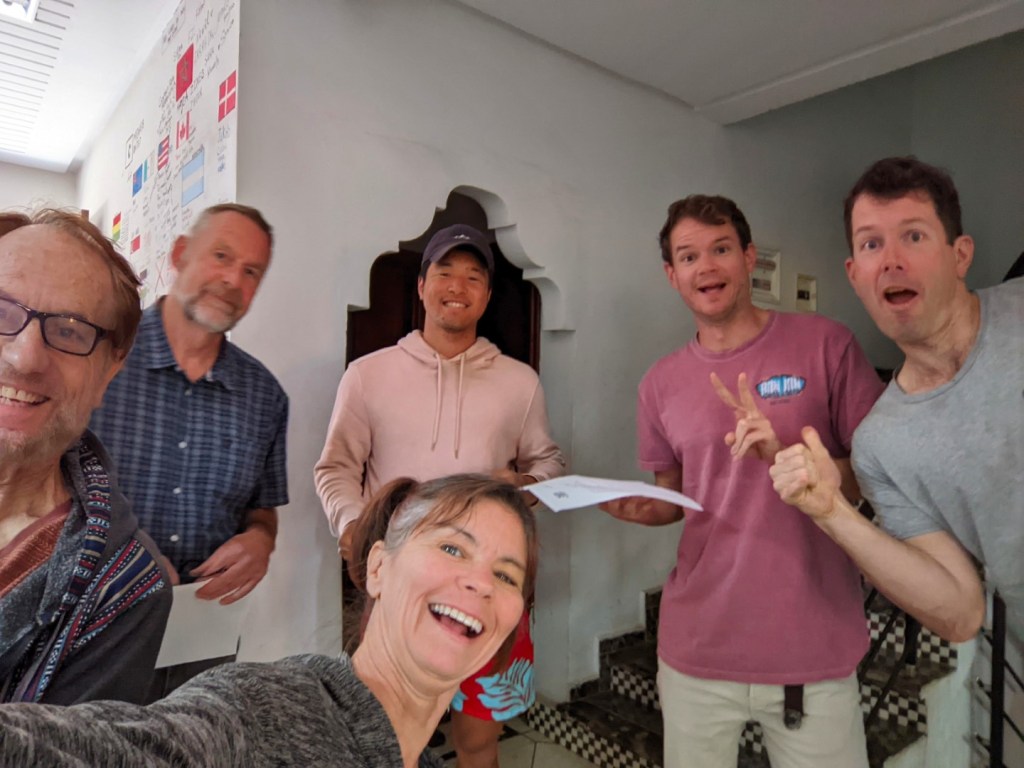 international volunteers teaching and hanging out in Morocco