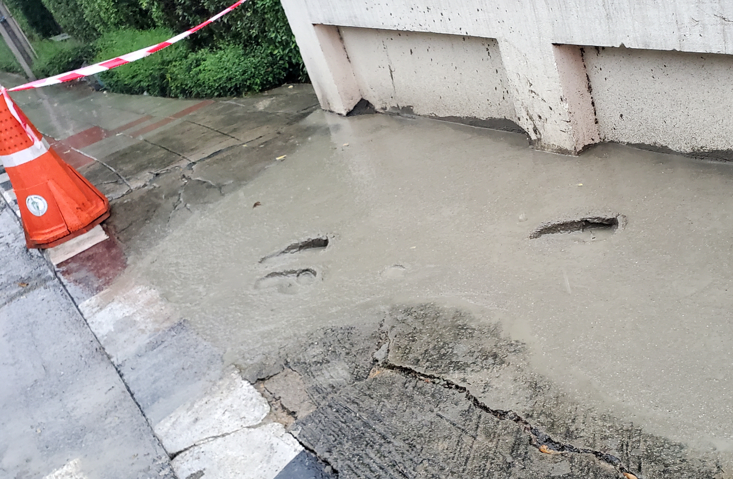 who stepped in the wet cement?