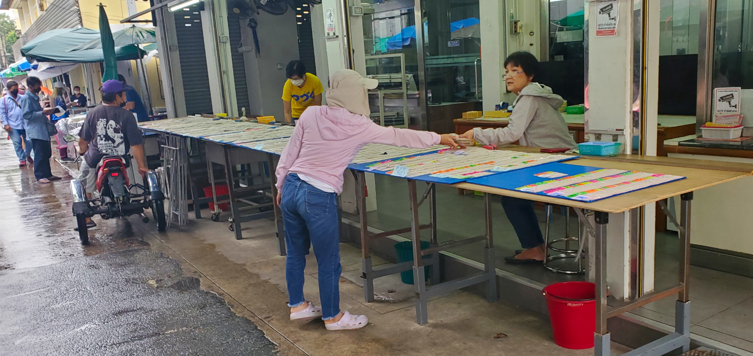 lotto tickets being sold in Bangkok, Thailand