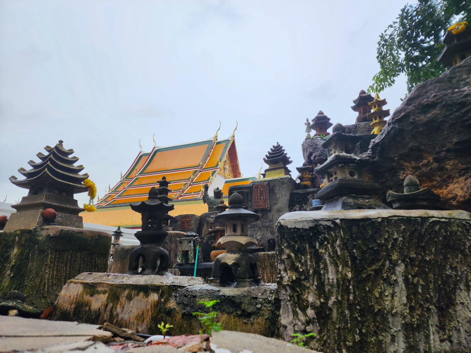 collection of small shrines at Golden Mount in Thailand