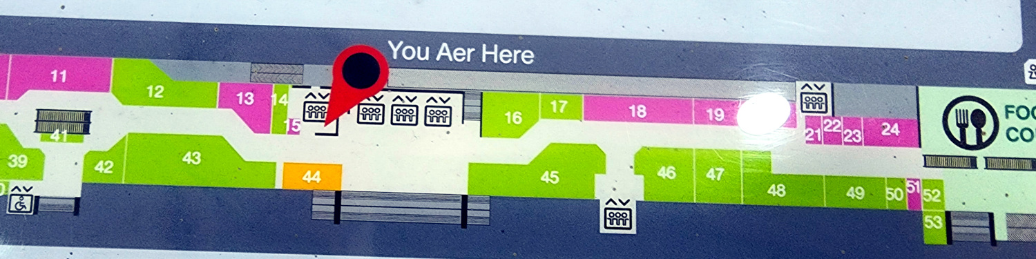 misspelled but give them points for trying "You are here"