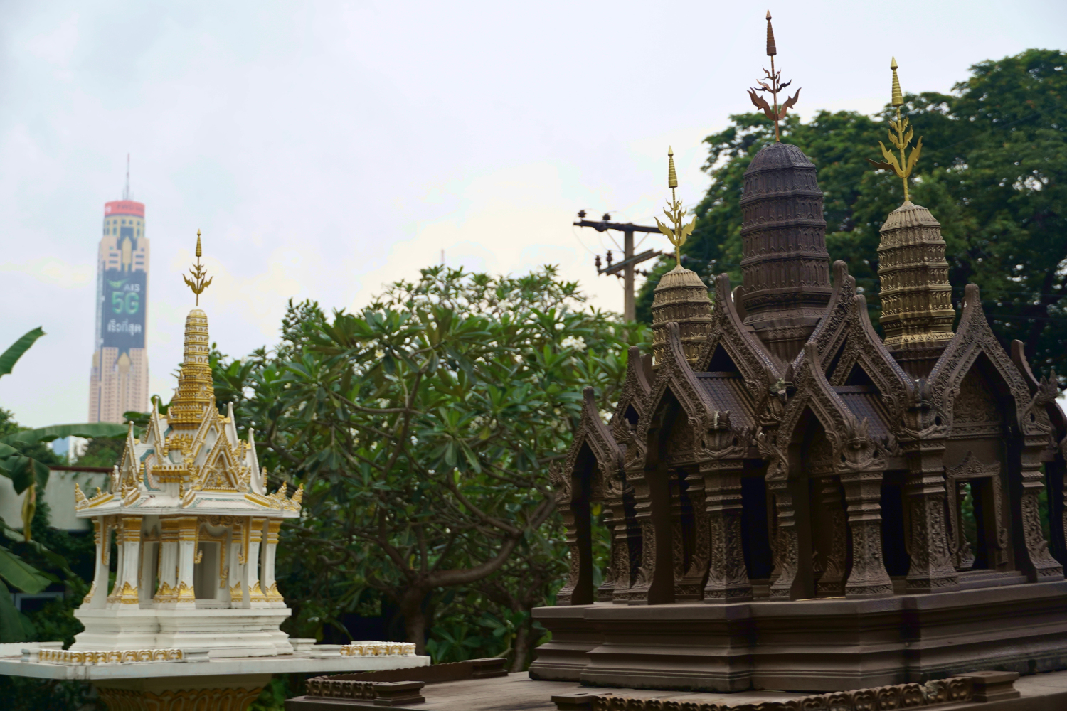 shrines along the street in Bangkok