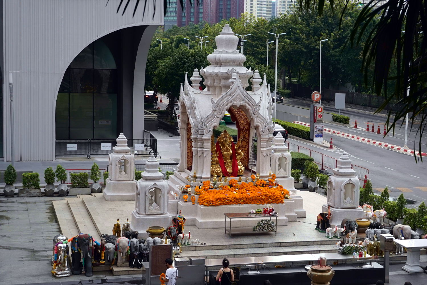 shrine for Ganesha on the public streets in Bangkok, Thailand