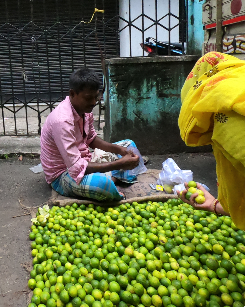 Produce for sale on the street in Kolkata