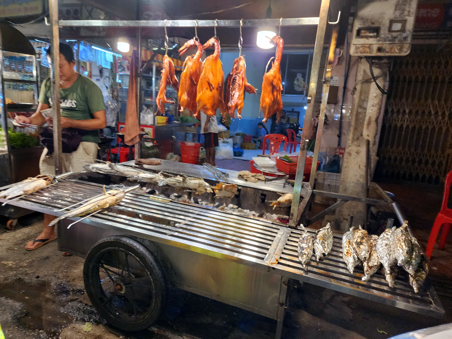 fried ducks and fish, Russian Market