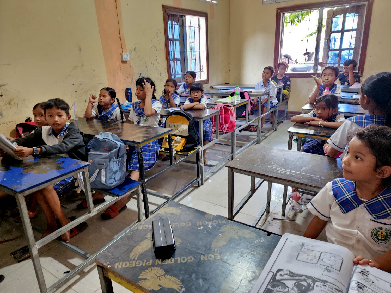 Learning English in Phnom Sampov, Cambodia