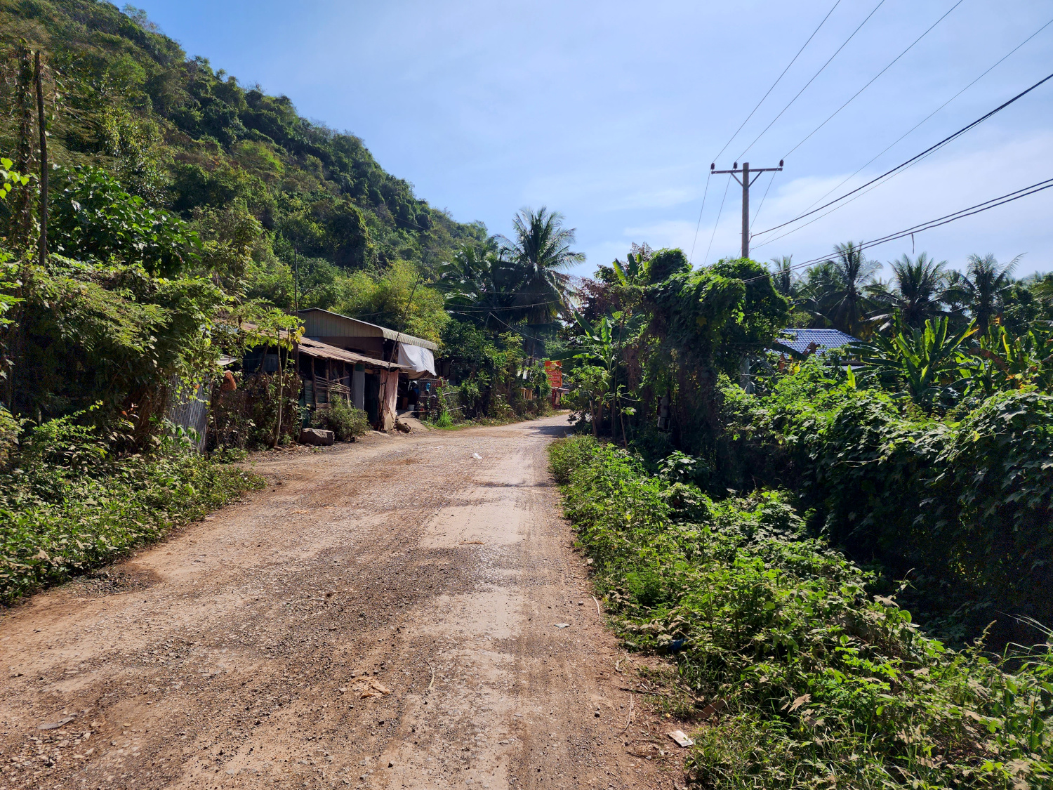 dusty roads in the village of Phnom Sampov, Cambodia