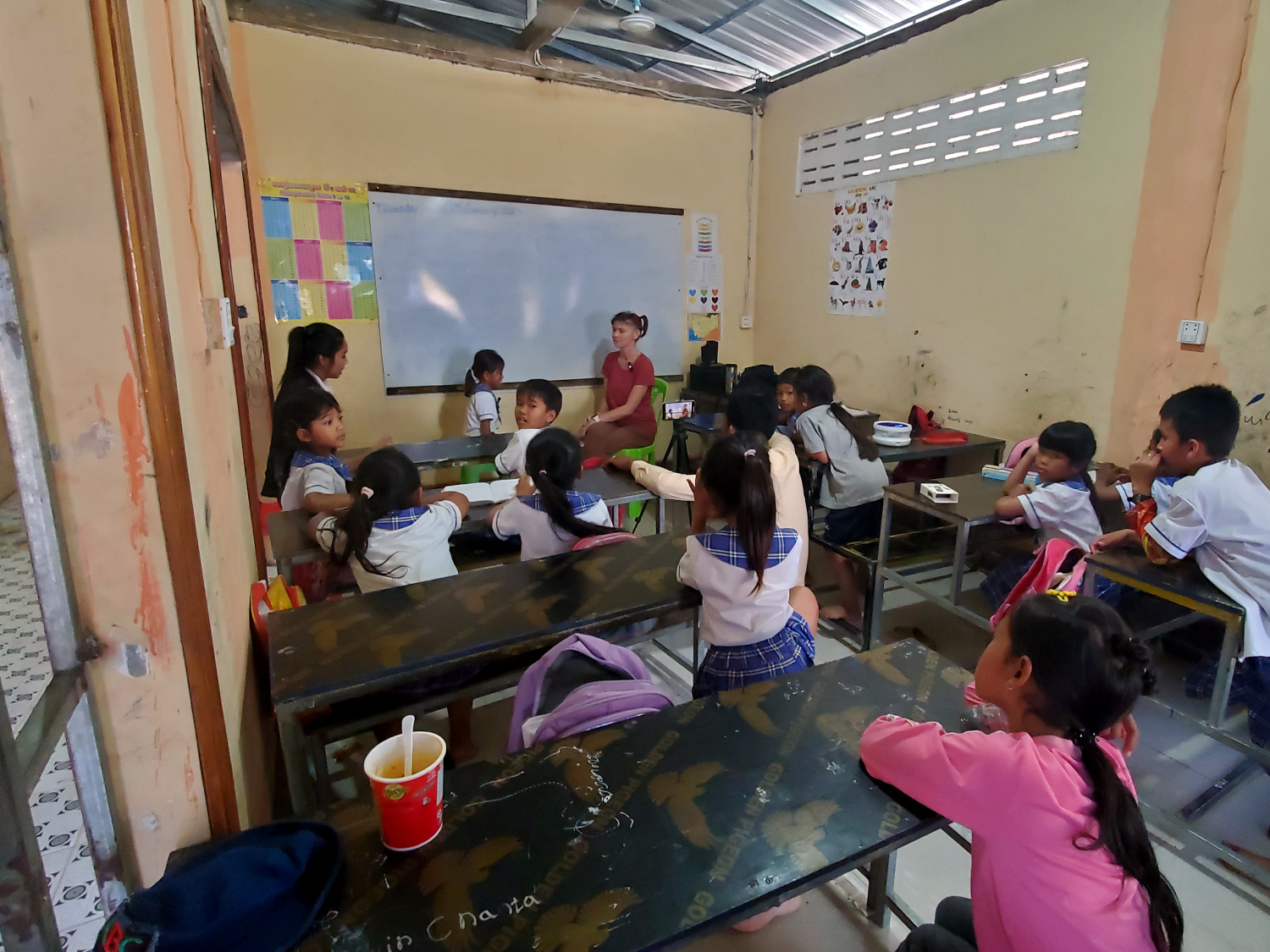 teaching with Workaway hosts in Phnom Sampov, Cambodia