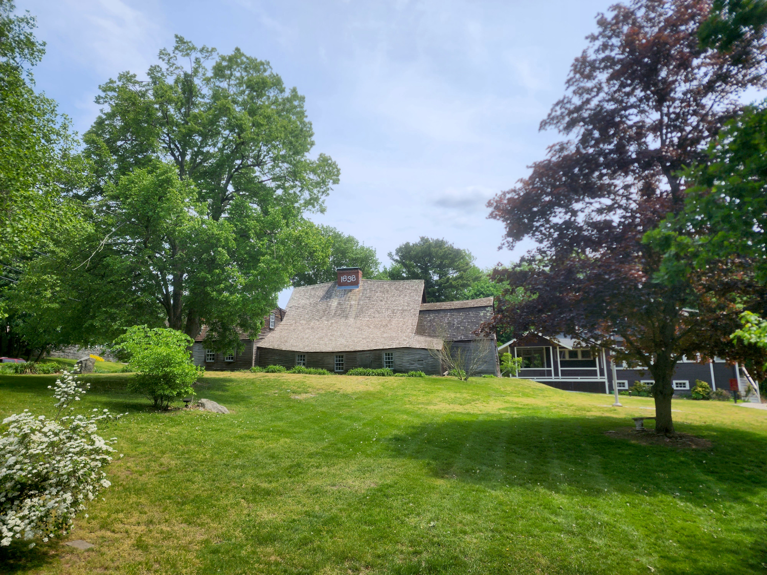 lawn of house built in 1636 Massachusetts, USA